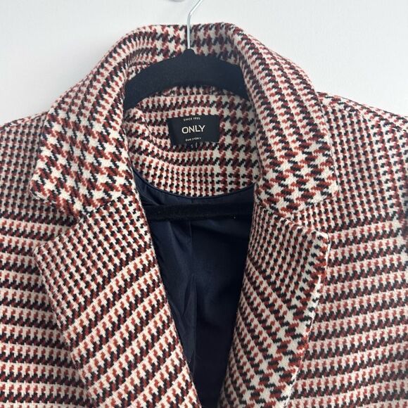 ONLY Classic Houndstooth Coat Sz Small - Picture 8 of 16